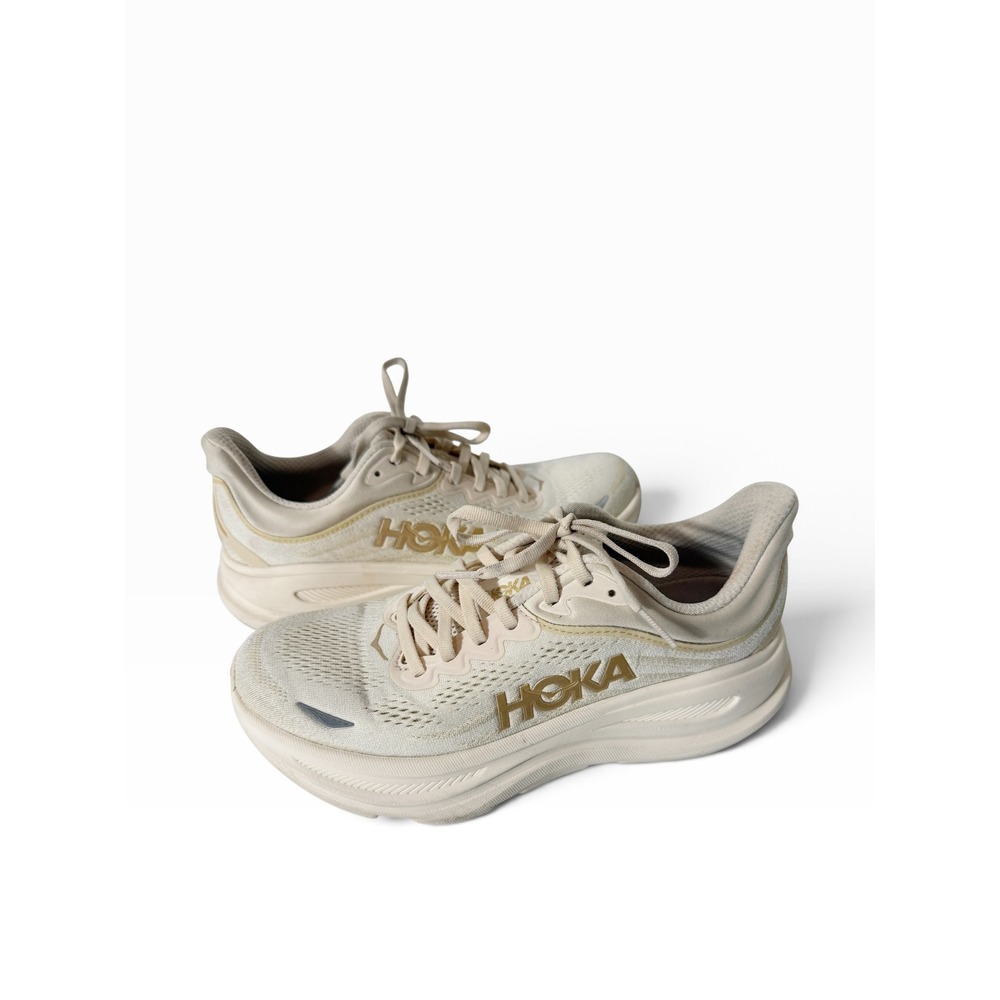 Hoka One One Bondi 9 Women's Vanilla Birch Athletic Running Sneakers Size 7.5